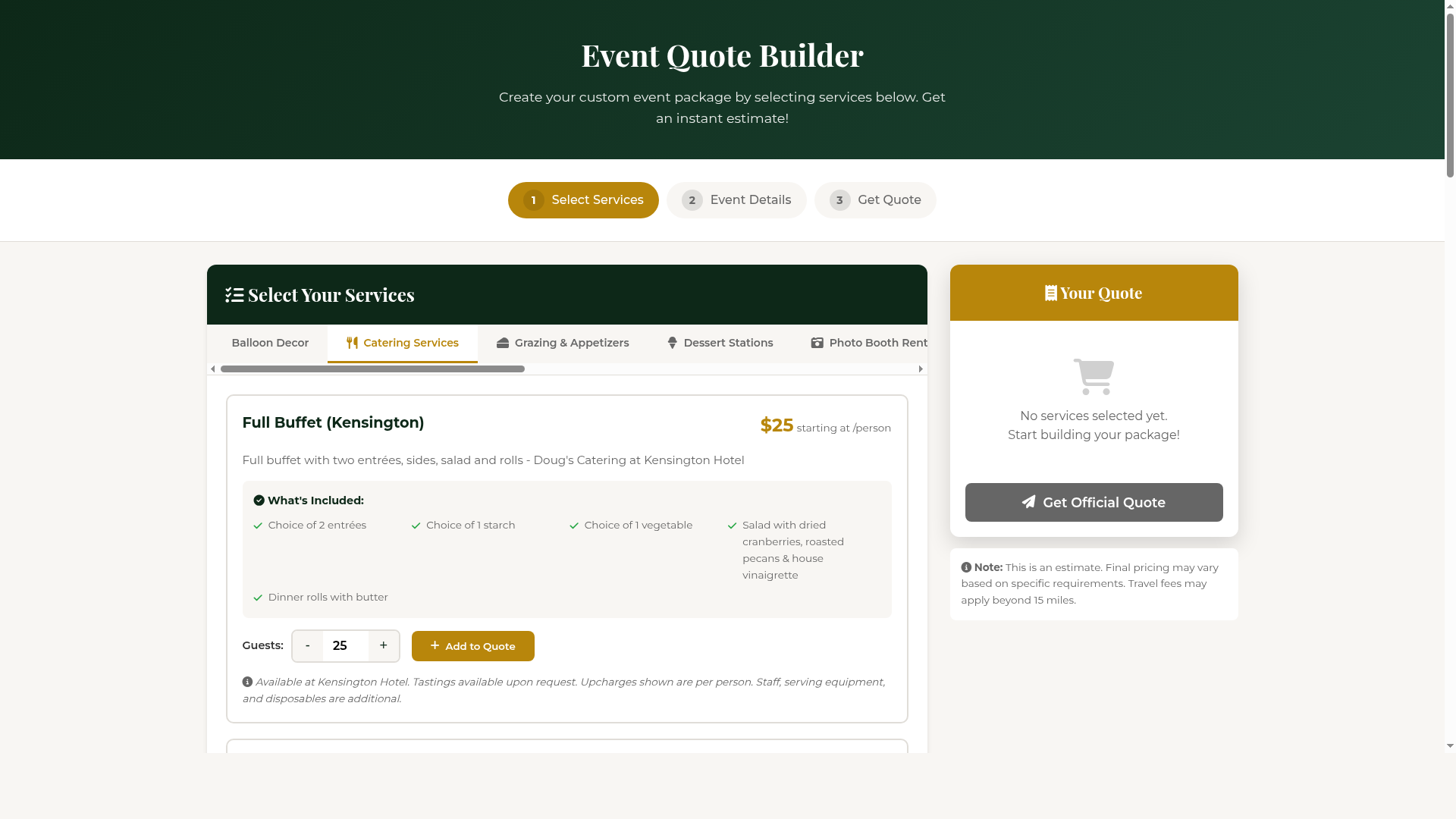 Quote Builder Example